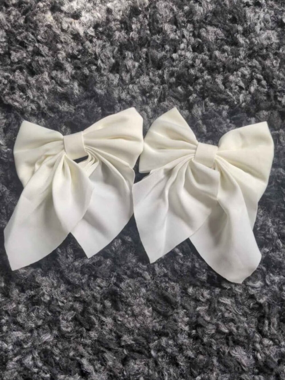 White Bow Hair Clips